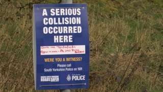 Crash scene sign