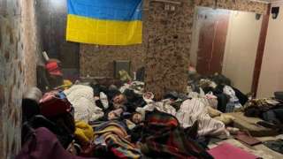 People sheltering in Ukraine