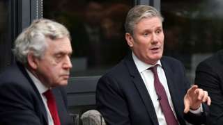 Former prime minister Gordon Brown and Labour Party leader Sir Keir Starmer