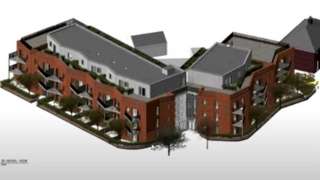 v shaped housing block plan