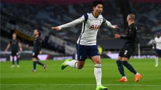 Son Heung-min scoring for Tottenham in this season's Premier League