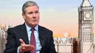 Labour leader Sir Keir Starmer appearing on the BBC1 current affairs programme, Sunday with Laura Kuenssberg.