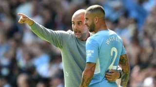 Kyle Walker and Pep Guardiola