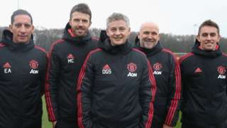 Ole Gunnar Solskjaer and his coaching staff
