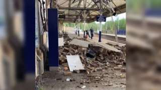 Roof collapse at Northwich station