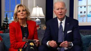 Mr and Mrs Biden at the Norad event