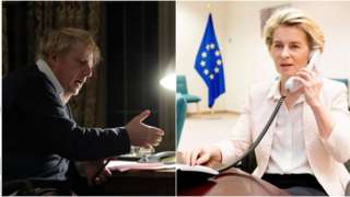 Boris Johnson and Ursula von der Leyen