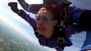 Lucy Ryan taking part in a skydive