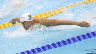 South African swimmer Chad le Clos in action at Tokyo Olympics