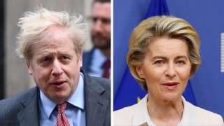 Composite picture of Boris Johnson and Ursula von der Leyen