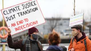 climate protesters in Glasgow