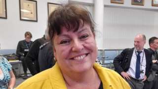 Sarah Conboy at a council meeting in Huntingdonshire