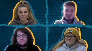 Clockwise from top left - Blair Anderson, Mícheál Jordan, Lauren McAreavey and Oisín-Tomás ó Raghallaigh