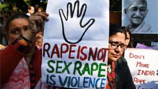 An anti-rape protest in New Delhi on December 3, 2019