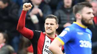 Billy Sharp celebrates his winner for Sheffield United