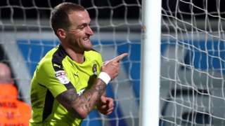 Lewis Alessandra celebrates scoring for Notts County