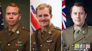 Corporal Alex Naggs, Lieutenant Maxwell Nugent and Warrant Officer Class 2 Joseph Laycock