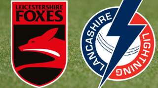 Leicestershire v Lancashire badges