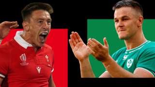 Composite image of Wales wing Josh Adams and Ireland captain Johnny Sexton