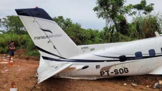 The crashed Embraer EMB-110 Bandeirante