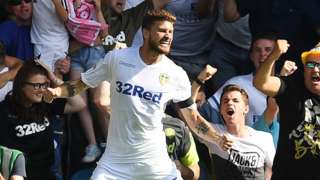 Mateusz Klich celebrates for Leeds