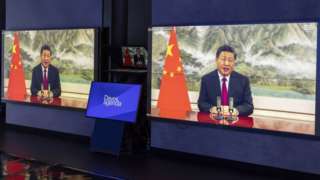 Chinese President Xi Jinping addressing his statement during the opening of the Davos Agenda 2022.