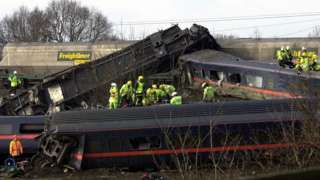 Aftermath of the Selby rail crash