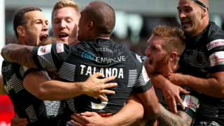 Hull FC celebrate try