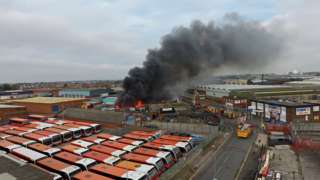 Fire on an industrial estate