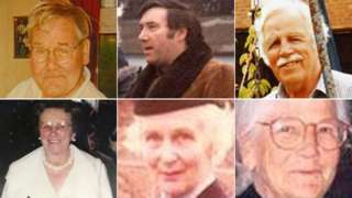 (Clockwise from top left) Robert Wilson, Geoffrey Packman, Arthur (Brian) Cunningham, Sheila Gregory, Enid Spurgin and Elsie Devine