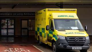 Ambulance outside Morriston Hospital