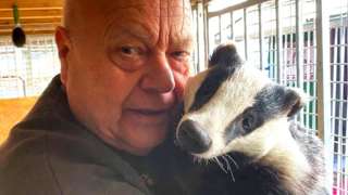 Geoff Grewcock with a rescued badger