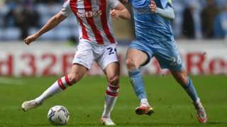 Still from Tuesday's match between Coventry City and Stoke City