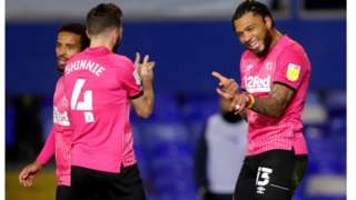 Colin Kazim-Richards' third for Derby meant that the Rams had scored as many goals in 25 minutes at St Andrew's as they had done in their previous seven away games combined