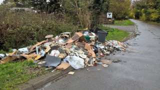 Fly-tipping at Ford Lane, Iver
