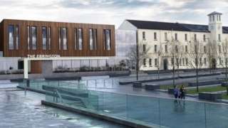 design drawing of proposed hotel at Ebrington in Londonderry