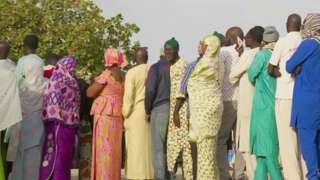 Voters queuing in Ndiaganiao, Senegal - 24 March 2024