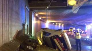 Crash scene at Hagley Road West/Quinton Expressway, Birmingham