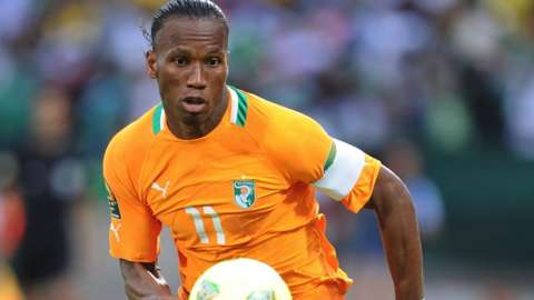 Didier Drogba in action for Ivory Coast
