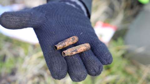 Two expended brass casings