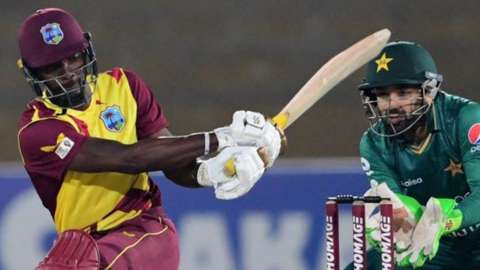 West Indies v Pakistan action shot