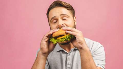 Man eating a burger