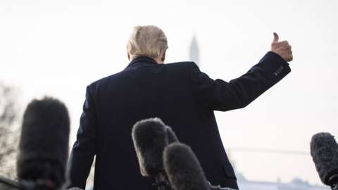 Trump gives thumbs up