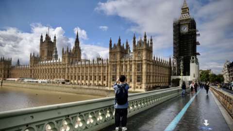 Person taking a photo of parliament