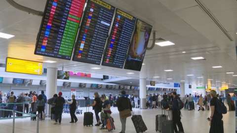 Glasgow airport is busy as the holiday getaway begins