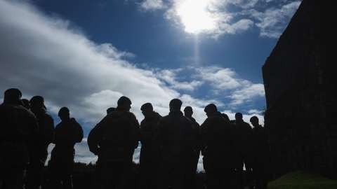 Silhouette of soldiers