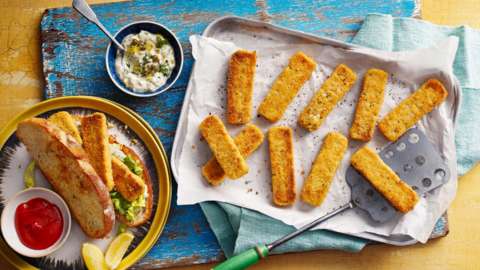 Vegan 'fish' finger sandwich