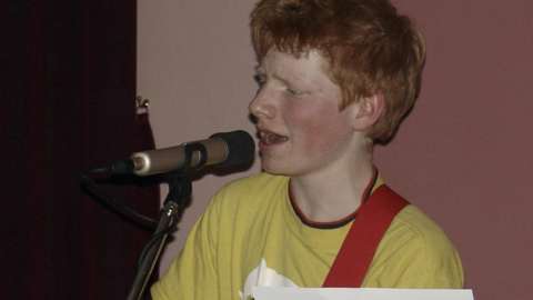 Ed Sheeran performing in 2005.
