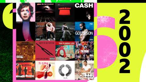 Composite image of albums from 2002 with 6 Music branding