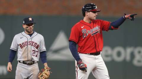 Houston Astros' Jose Altuve and Atlanta Braves' Austin Riley